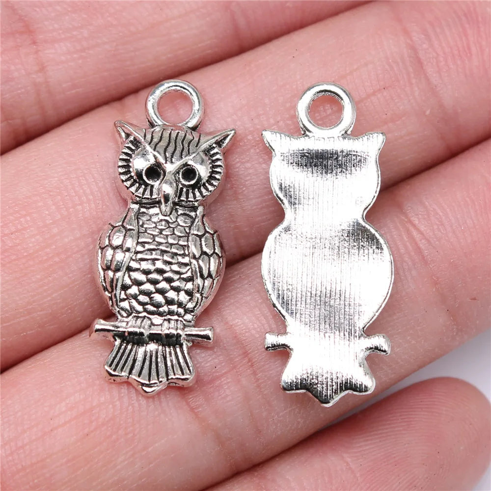 30x12mm 2.6g Multicolor Zinc Alloy Owl Cat Charm Pendant for Necklace Bracelet Garment Accessory DIY