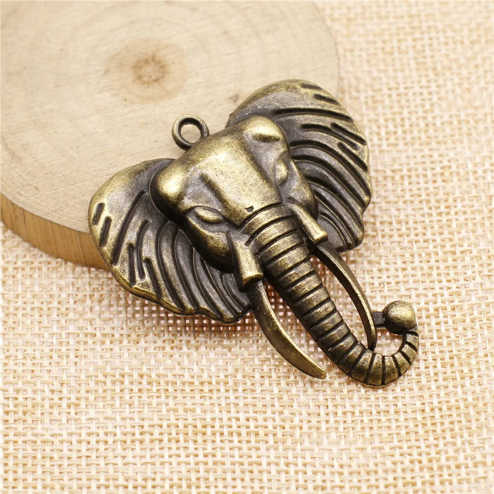 54x47mm 10.1g Multicolor Zinc Alloy Elephant Charm Pendant for DIY Necklace Bracelet Jewelry Making