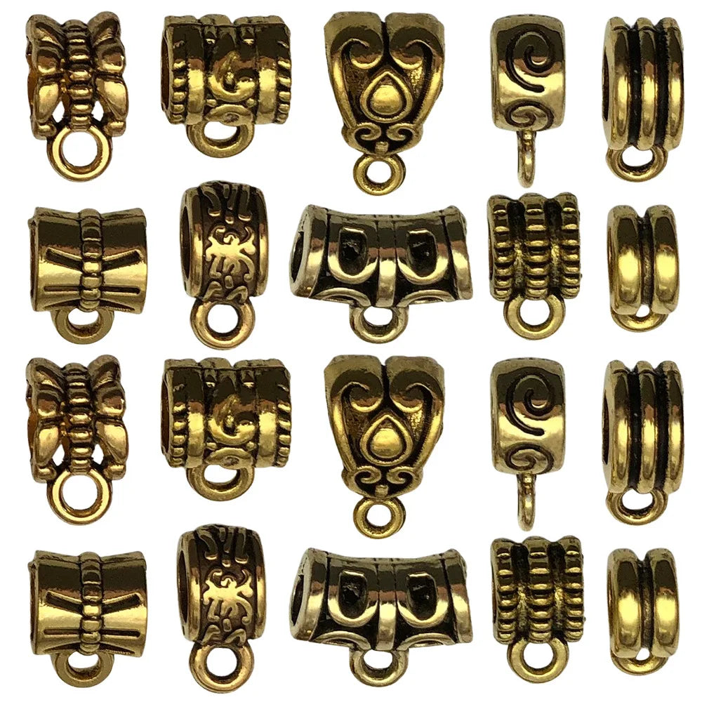 Antique Gold Zinc Alloy three way tube Connector Beads spacer beads for DIY bracelets