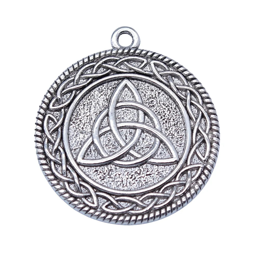 28x32mm 5g Multicolor Zinc Alloy Double Sided Celtic Knot Round Charm Pendant for DIY Jewelry Making