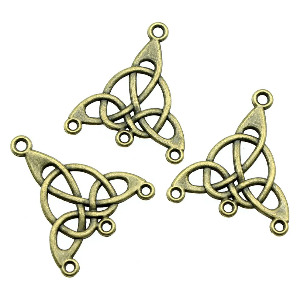 28x25mm 1.4g Antique Bronze Zinc Alloy Openwork Earring Connector Charms for DIY Earring Making