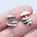 14x20mm 1.5g Antique Silver Zinc Alloy Beach Chair Charm Pendant for DIY Summer Vacation Jewelry