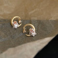 Original Design Rabbit Zircon Stud Earrings Copper High End Fashion Ear Jewelry