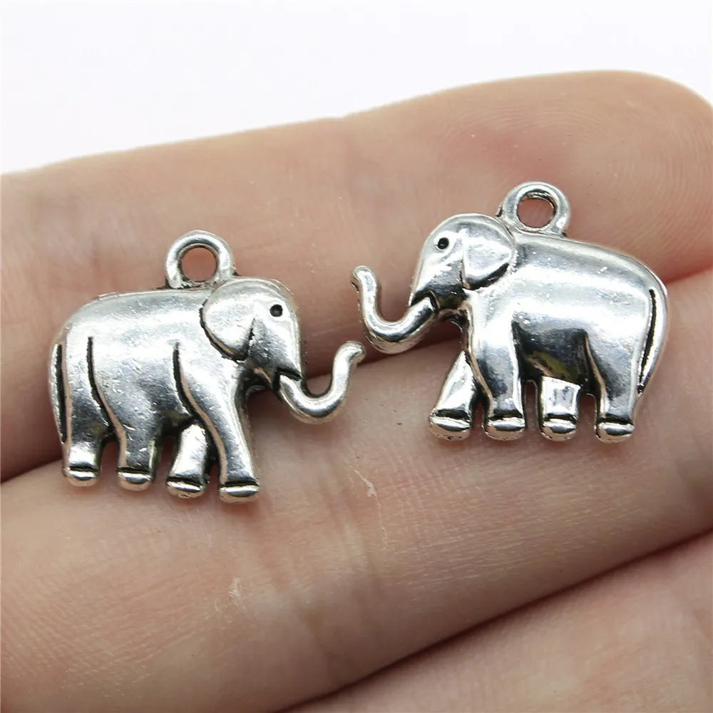 21x18x5mm 5.2g Antique Silver Zinc Alloy Elephant Charm Pendant for DIY Necklace Bracelet Jewelry Making