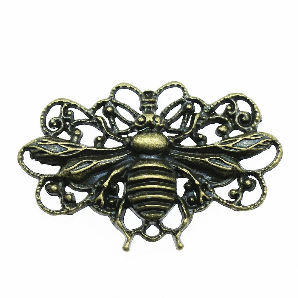 45x29mm 4.6g Multicolor Zinc Alloy Bee Charm Pendant for DIY Necklace Bracelet Jewelry Making