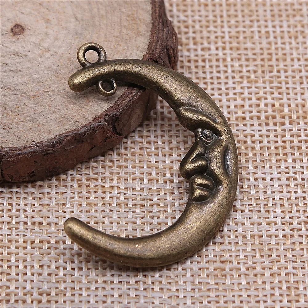 39x30mm 7.8g Multicolor Zinc Alloy Moon Connector Charm for DIY Necklace Bracelet Jewelry Making