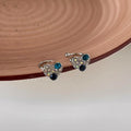 Sweet Cool Copper Heart Rhinestone Stud Earrings Non Pierced Ear Clip Jewelry