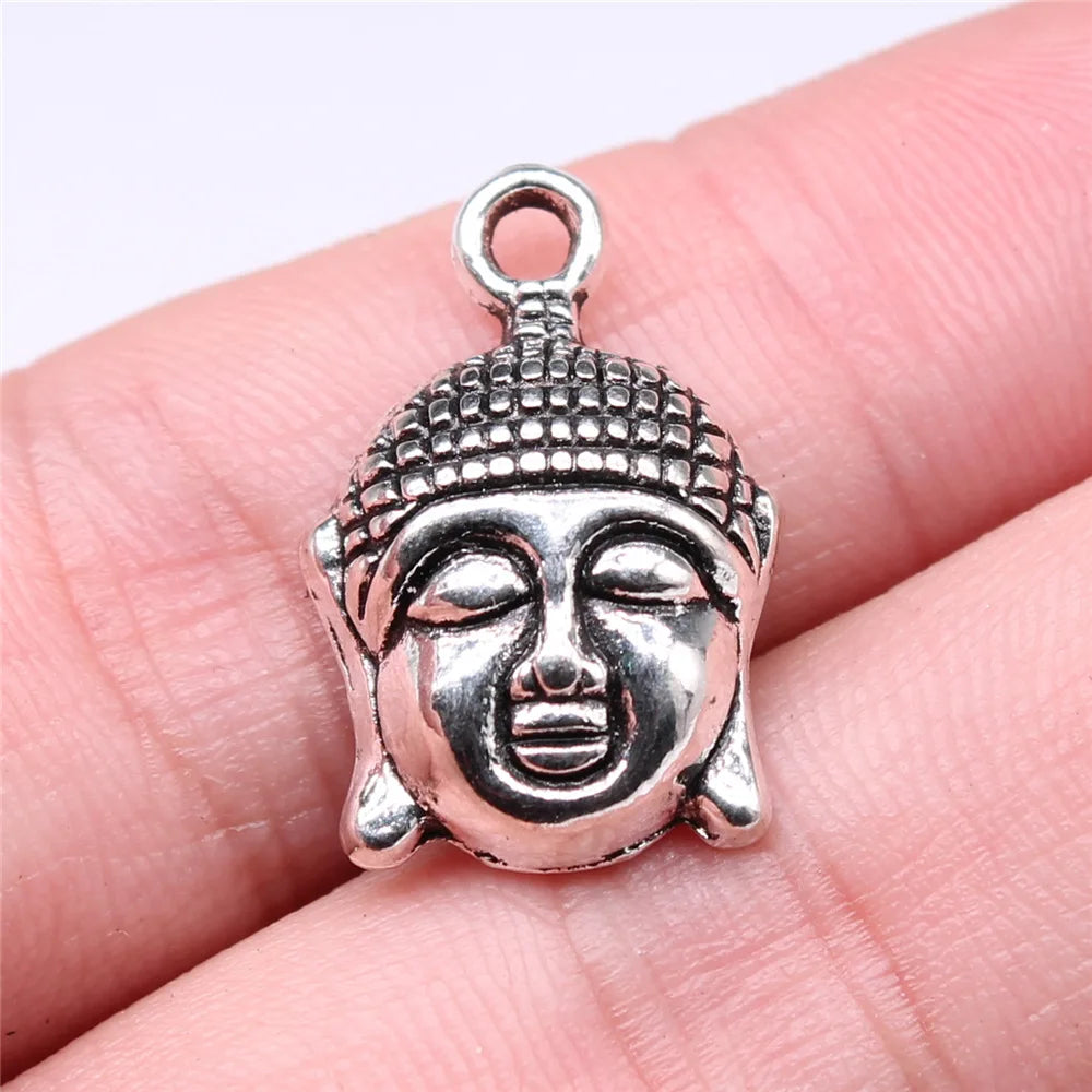 22x15mm 1.9g Multicolor Zinc Alloy Buddha Statue Charm Pendant for DIY Necklace Bracelet Jewelry