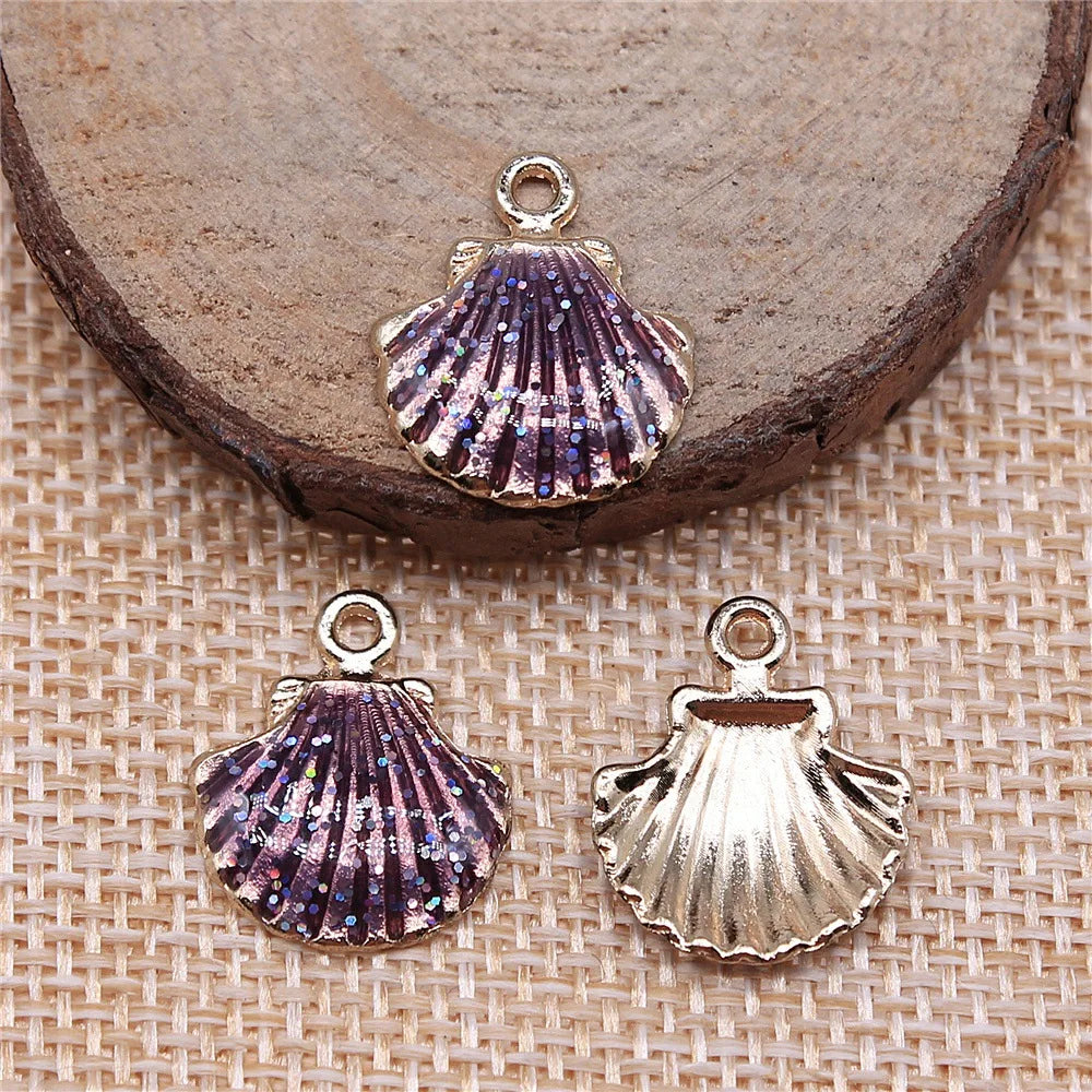 15x18mm 1g Multicolor Zinc Alloy Shell Charm Pendant for DIY Necklace Bracelet Jewelry Making