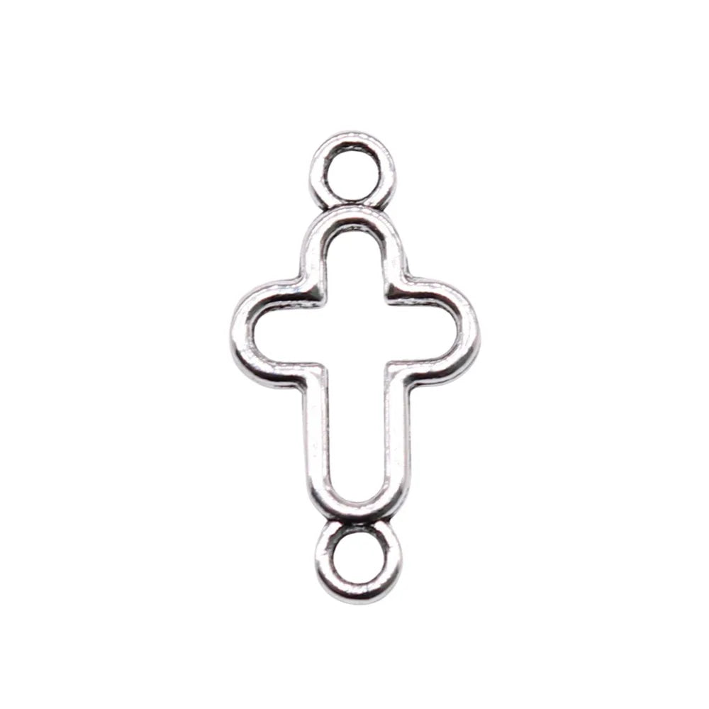 20x11mm 0.47g Multi Color Zinc Alloy Hollow Cross Connector Charm Pendant for DIY Bracelet Necklace Making