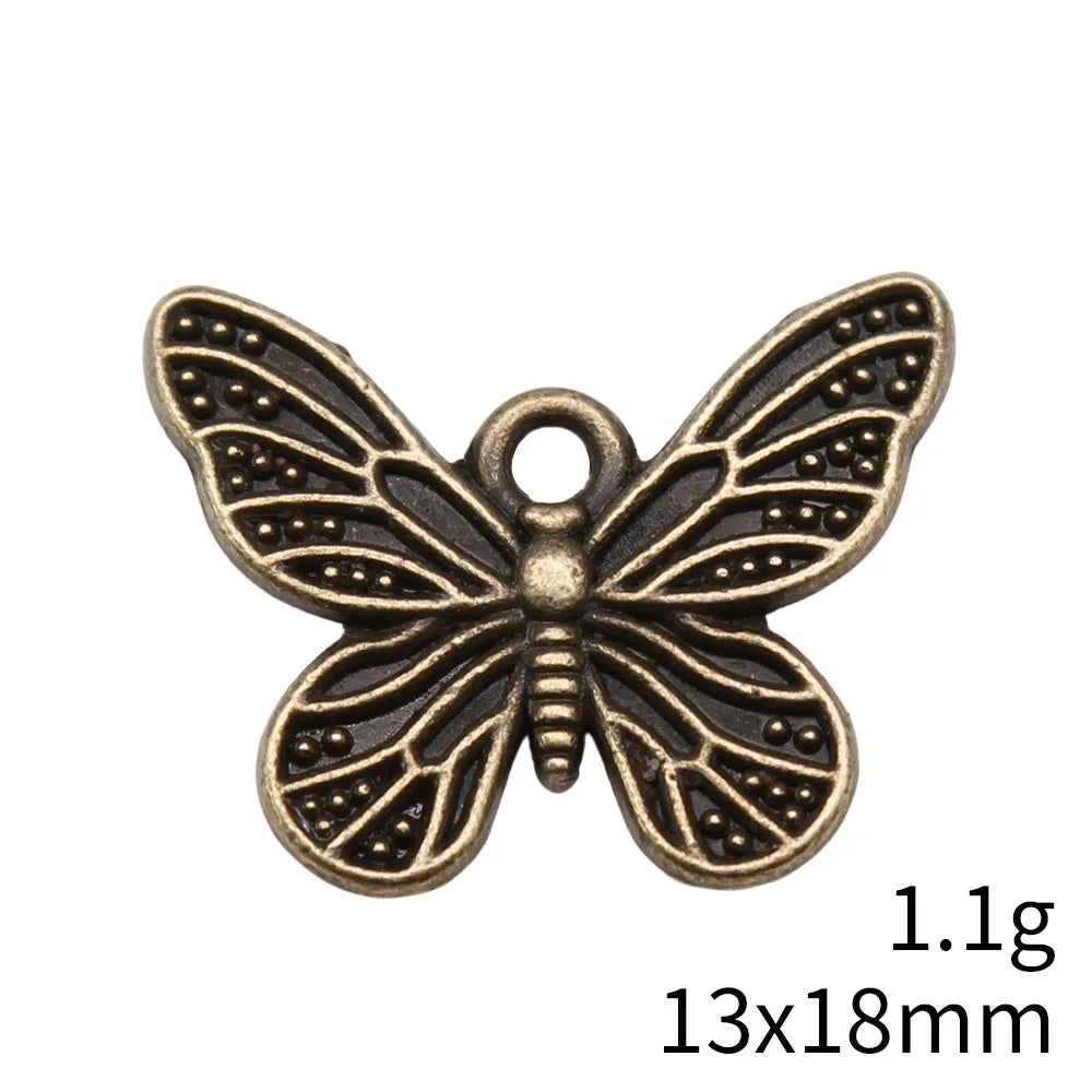 18x14mm 1g Multicolor Zinc Alloy Butterfly Charm Pendant for Bracelet Necklace DIY Jewelry Making