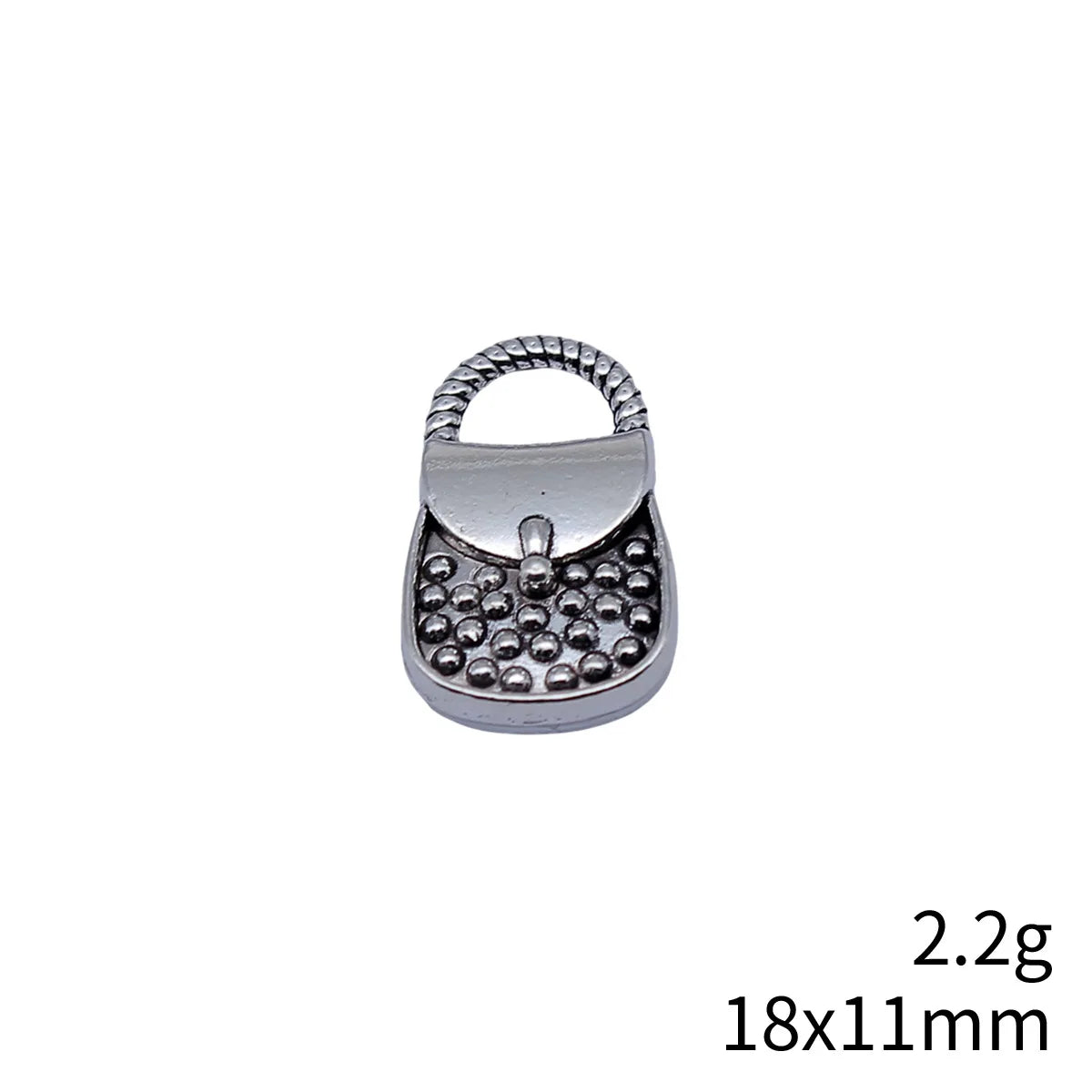 18x11mm 2.2g Antique Silver Zinc Alloy Double Sided Handbag Charm Pendant for DIY Jewelry Making