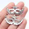 40x21mm 3.2g Multi Color Zinc Alloy Crown Mask Charm Pendant for DIY Necklace Jewelry Making