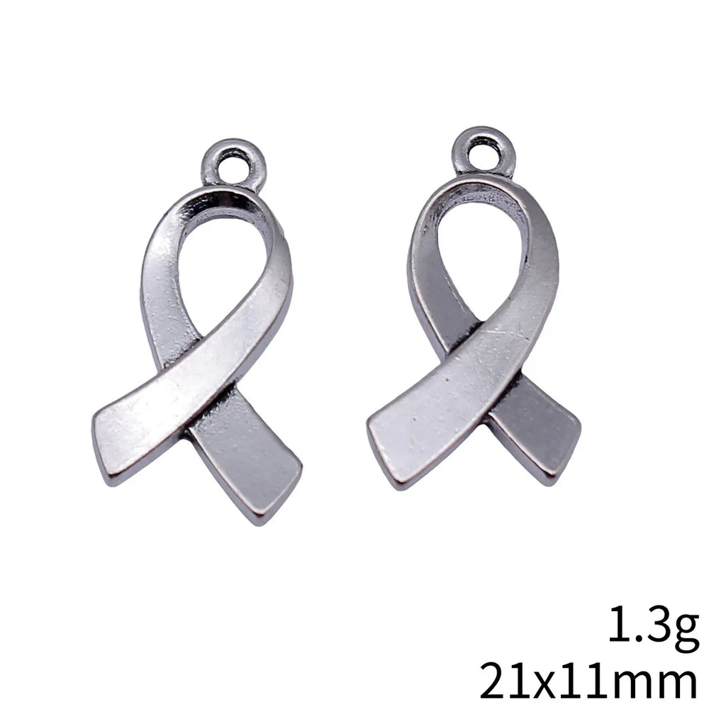 21x11mm 1.3g Multicolor Zinc Alloy Ribbon Scarf Charm Pendant for DIY Necklace Bracelet Jewelry Making