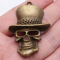 52x38mm 14.8g Multicolor Zinc Alloy Cowboy Skull Charm Pendant for Western Gothic DIY Jewelry Making