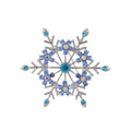 Elegant Blue Snowflake Alloy Rhinestone Brooch For Women, Luxury Lapel Pin Corsage Suit Accessory Gift