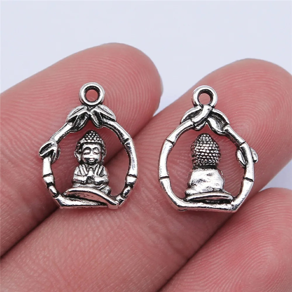 16x12mm 1.1g Multicolor Zinc Alloy Buddha Statue Charm Pendant for DIY Necklace Bracelet Making