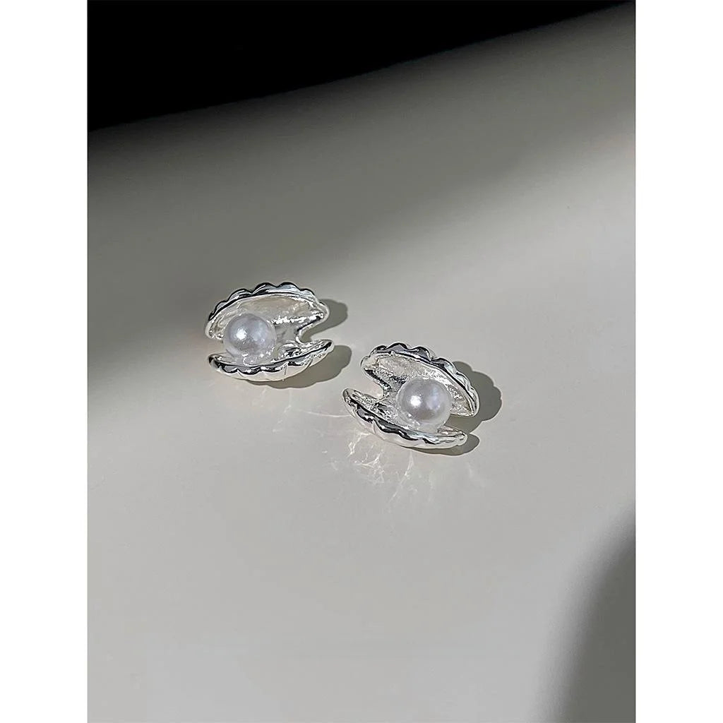 Style Shell Design Copper Stud Earrings For Women Daily Minimalist Jewelry