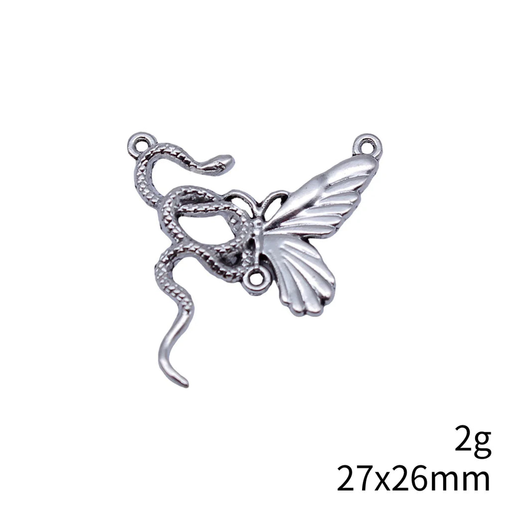 27x26mm 2g Multicolor Zinc Alloy Spirit Snake Butterfly Connector Charm for DIY Bracelet Jewelry Making