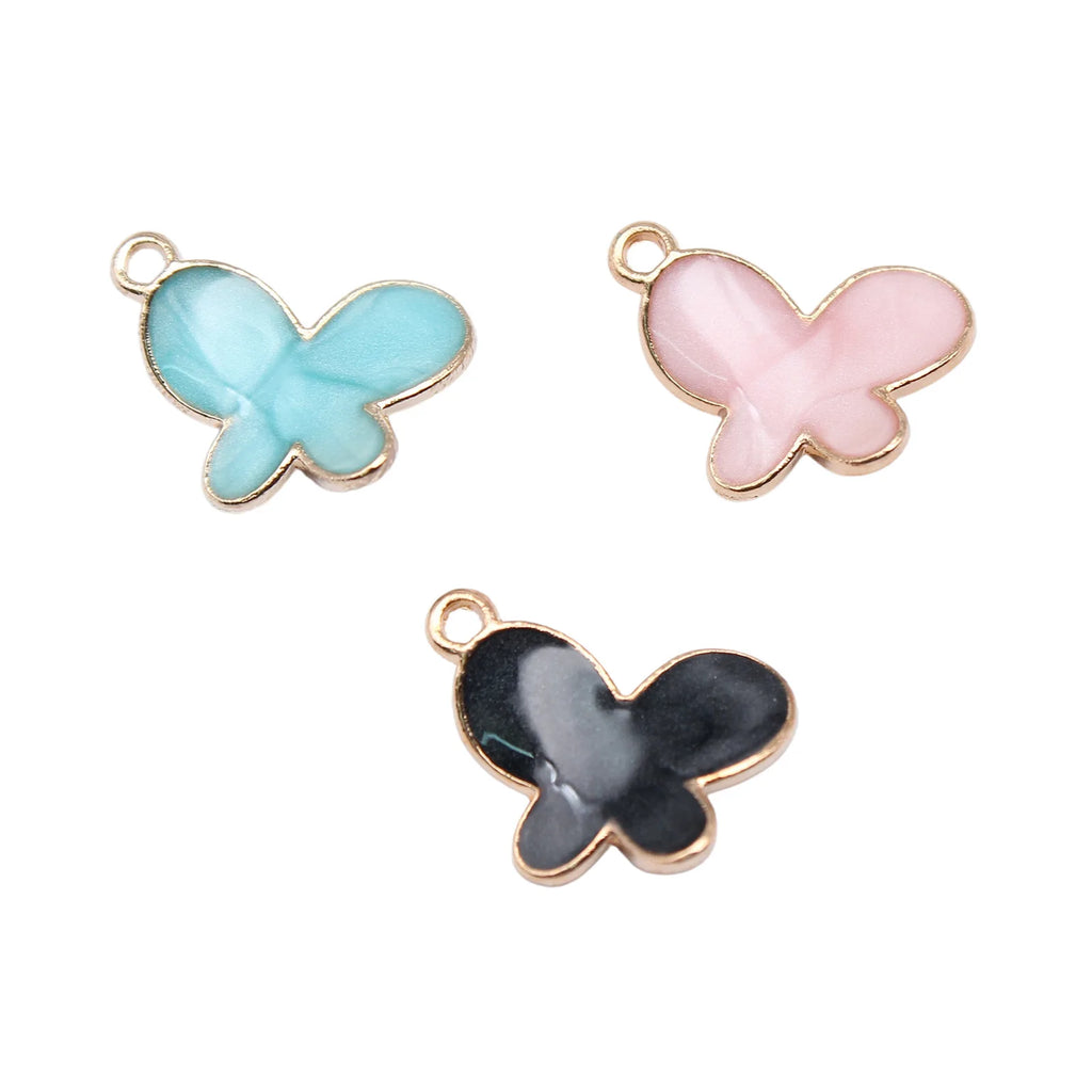 14x18mm 0.89g Multicolor Zinc Alloy Butterfly charm pendant for DIY necklace bracelet earring making