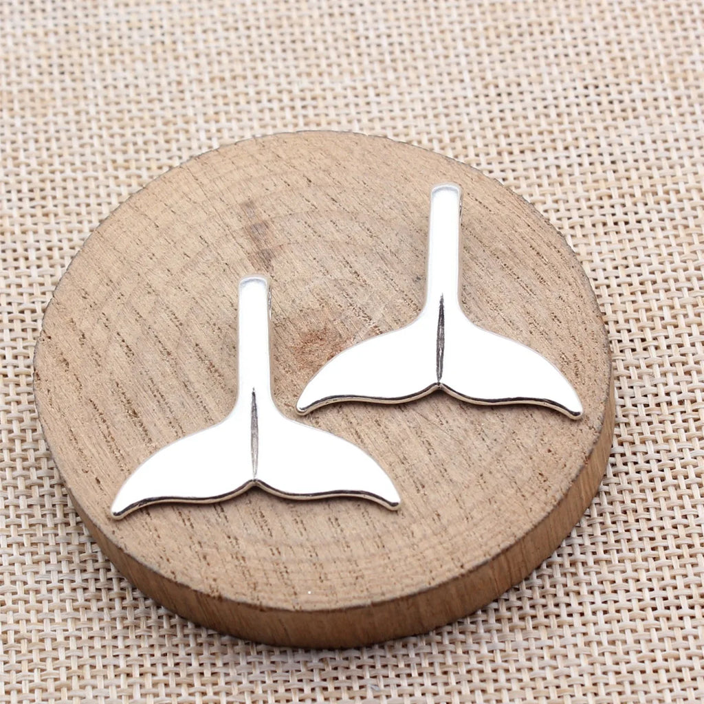 29x32mm 4.3g Multi Color Zinc Alloy Whale Tail Charm Pendant for DIY Necklace Bracelet Making