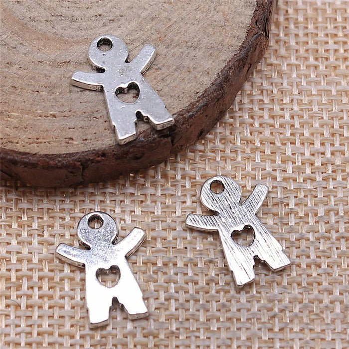 16x12mm 0.8g Antique Silver Zinc Alloy Little Boy Charm Pendant for DIY Necklace Bracelet Making