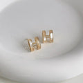 Light Luxury Shell Letter Stud Earrings 14K Plated Copper Minimalist Fashion Jewelry
