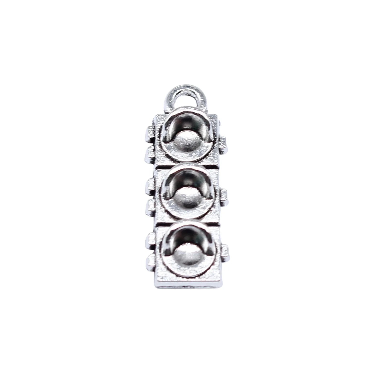 20x7mm 1.4g Antique Silver Zinc Alloy Traffic Light Charm Pendant for Urban Theme Jewelry Making