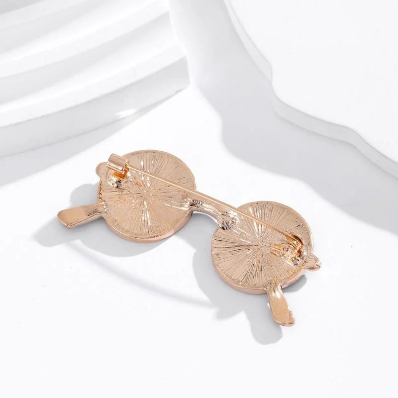 Cute Korean Style Sunglasses Enamel Alloy Brooch For Women, Decorative Lapel Pin Bag Corsage Gift