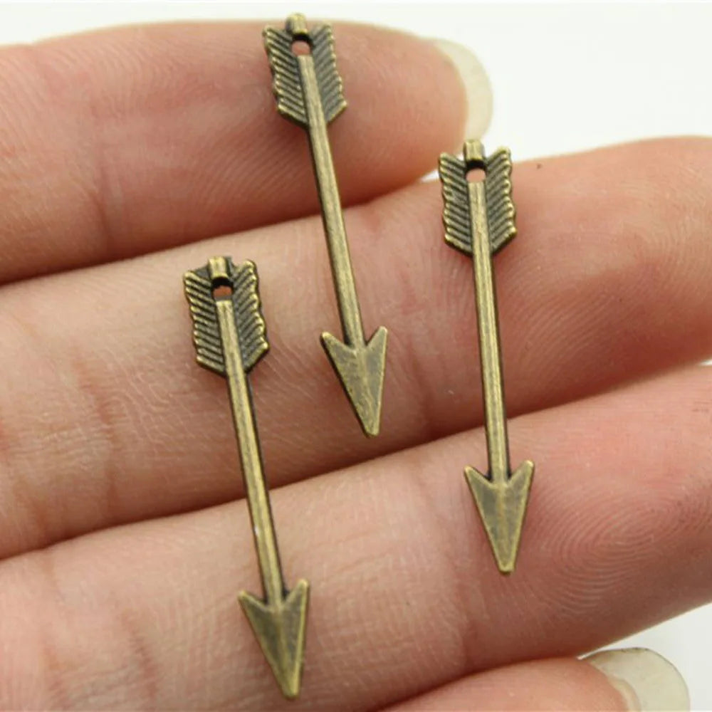 30mm 0.6g Multicolor Zinc Alloy Bow and Arrow Charm Pendant for Bracelet Necklace DIY Jewelry