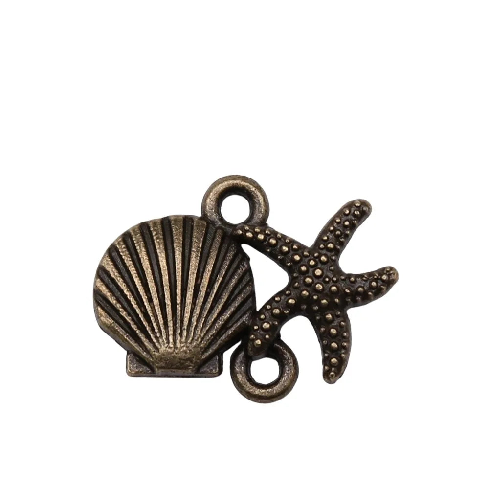 13x18mm 1.2g Zinc Alloy Shell Starfish Charm Pendants for DIY Bracelet Necklace Jewelry Making