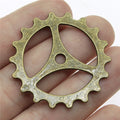 40mm 4.3g Multicolor Zinc Alloy Gear Charm Pendant for DIY Jewelry and Clothing Accessories