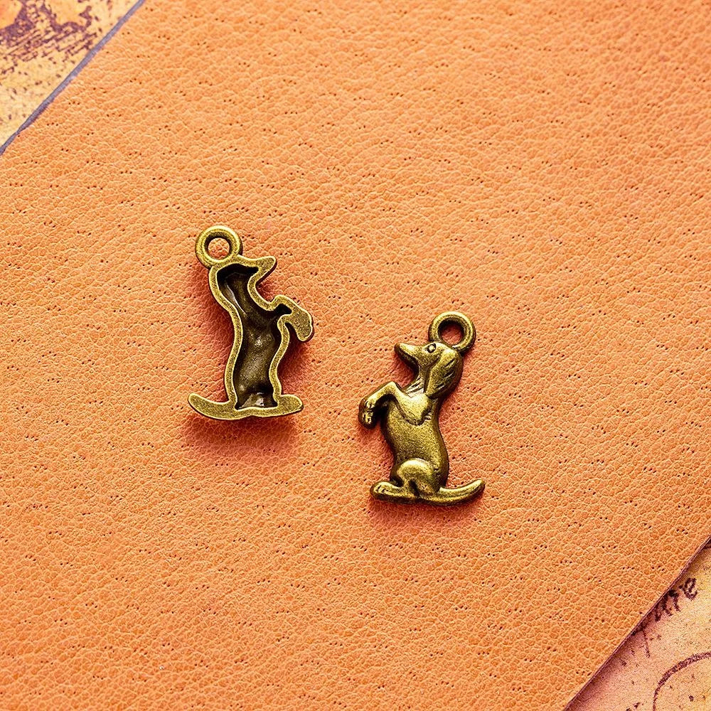 20x12MM Antique Silver Zinc Alloy Dog Charm Pendant for DIY Necklace Bracelet Jewelry Making