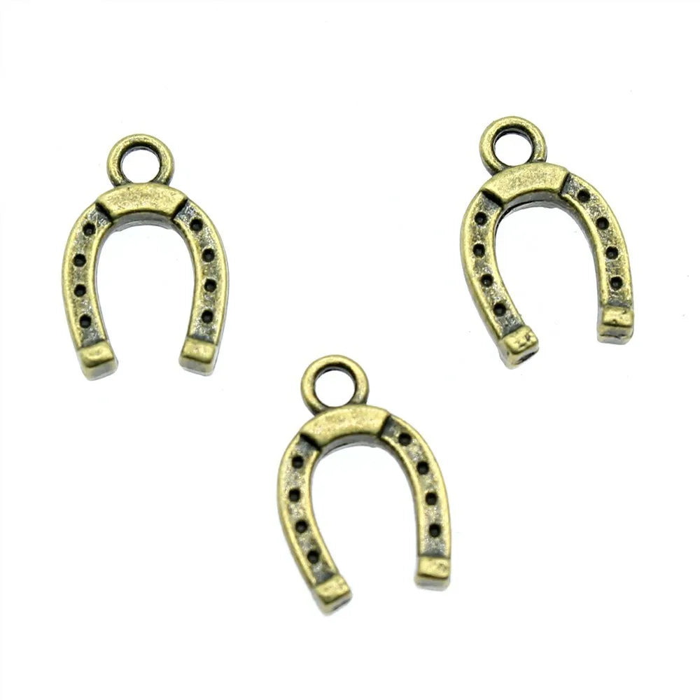 14x9mm 0.6g Multicolor Iron Horseshoe Charm Pendant for Bracelet Necklace DIY Jewelry Making