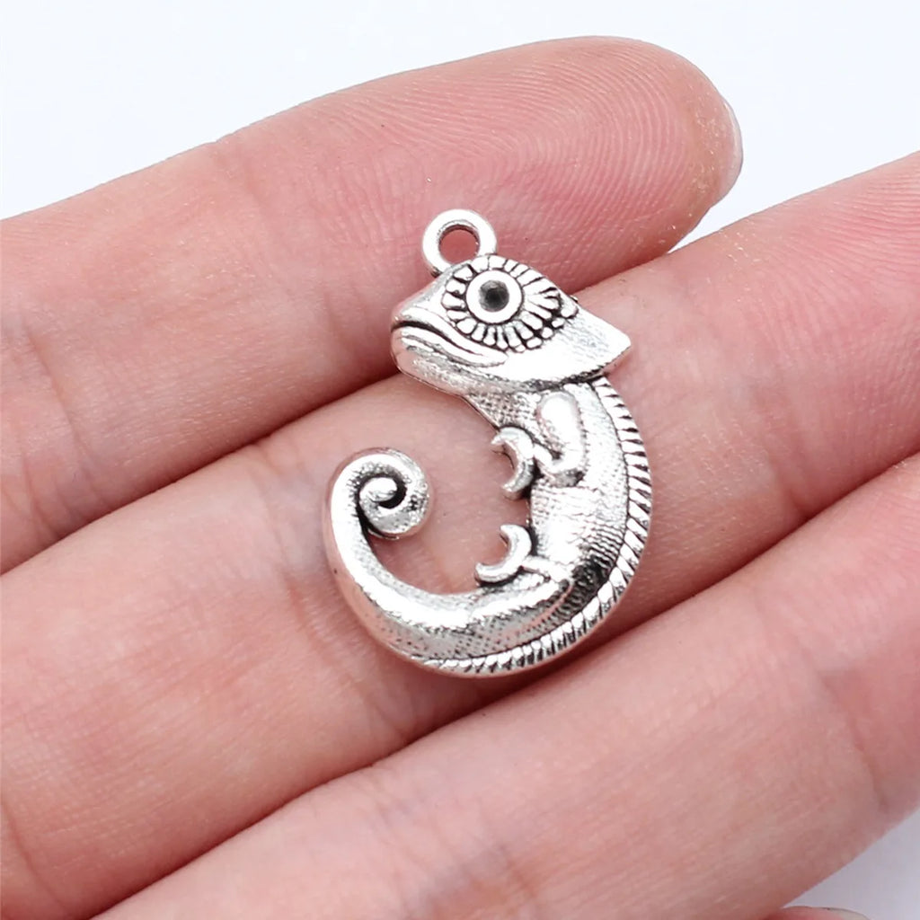 24x17mm 2.2g Multicolor Zinc Alloy Lizard Charm Pendant for DIY Necklace Bracelet Jewelry Making