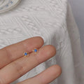 14K Plated Copper Mini Square Faux Opal Stud Earrings For Women Minimalist Korean Style