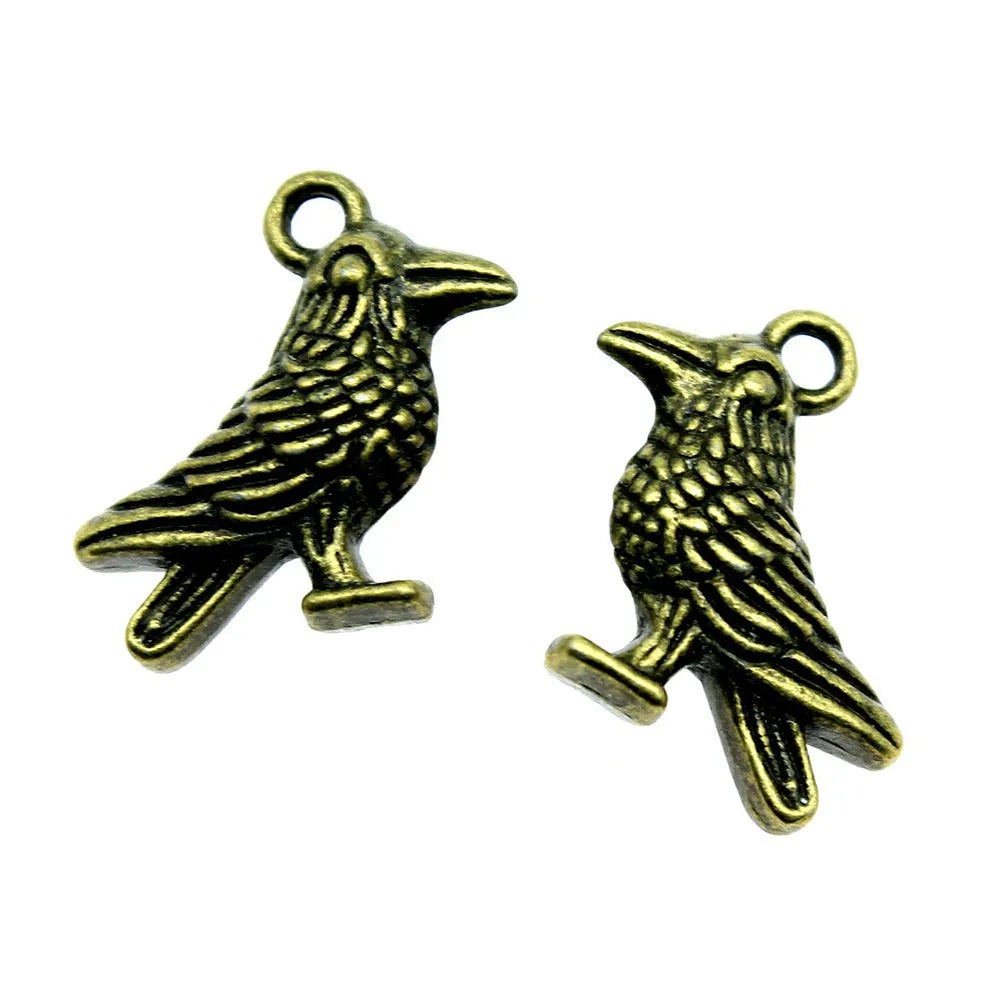 17x17mm 2.3g Multicolor Zinc Alloy Sparrow Bird Charm Pendant for DIY Bracelet Necklace Making