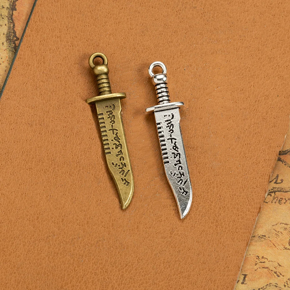 44x11MM Antique Silver Zinc Alloy Dagger Charm Pendant for DIY Necklace Bracelet Jewelry Making