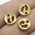 11x11mm 0.8g Multicolor Zinc Alloy Footprint Charm Pendant for DIY Baby Theme Jewelry Making