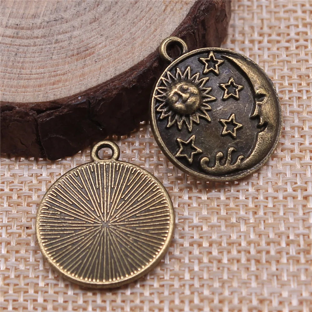 23x20mm 2.4g Multicolor Zinc Alloy Sun Star Moon Charm Pendant for DIY Necklace Bracelet Making