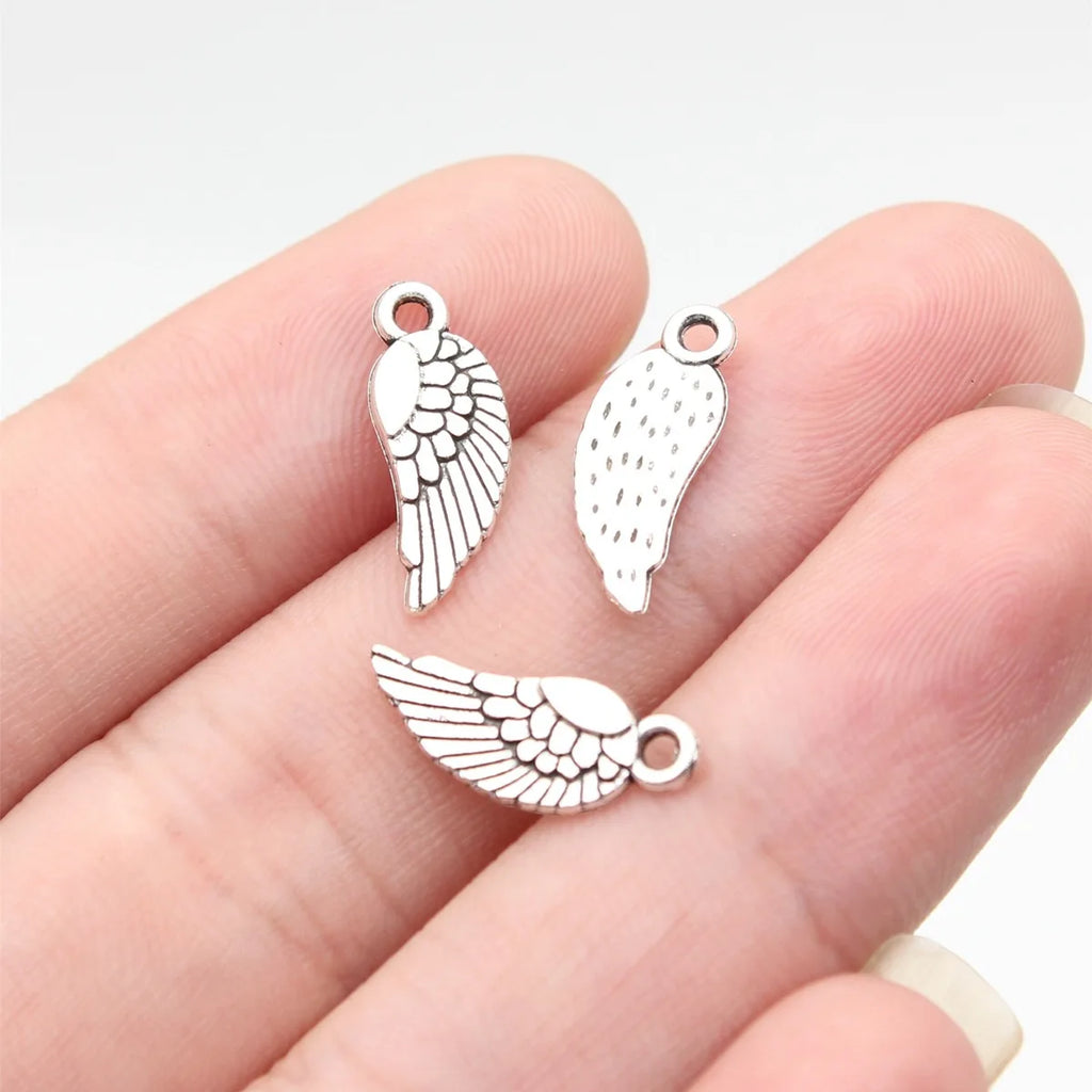 16x6.3mm 0.4g Multicolor Zinc Alloy Wing Charm Pendant for DIY Earrings Necklace Jewelry Making