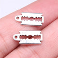 16x7mm 0.59g Antique Silver Zinc Alloy Razor Blade Charm Pendant for DIY Bracelet Necklace Making