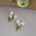 Forest Style Handmade Long Tassel Lily Of The Valley Leaf Floral Eco-Friendly Copper Drop Earrings