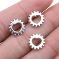 12mm 0.6g Zinc Alloy Gear Heart Charm Pendant for DIY Bracelet Necklace Jewelry Making