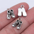 14x10mm 1.5g Multicolor Zinc Alloy Pair of Small Shoes Charm Pendant for DIY Baby Theme Jewelry