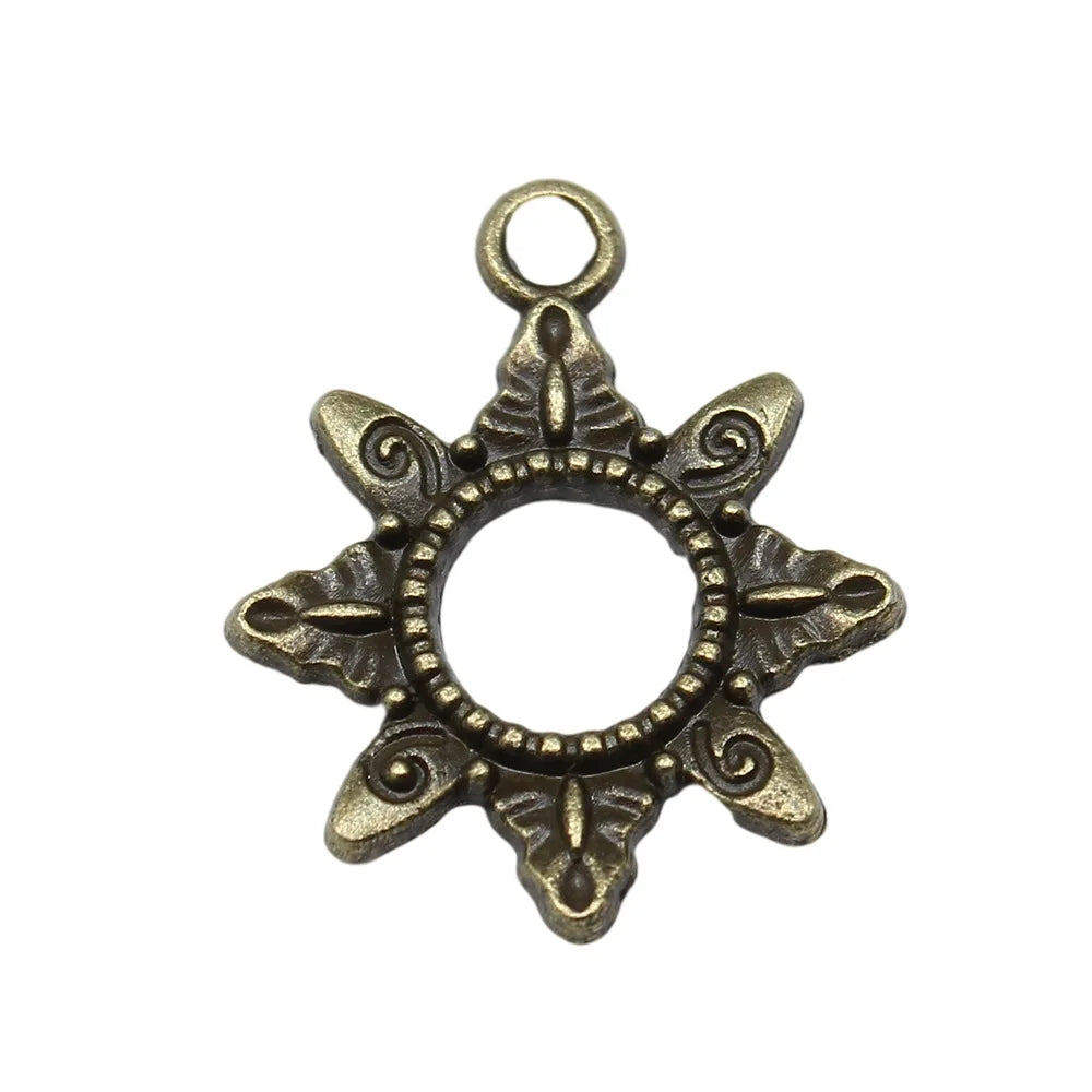 22x18mm 1.4g Multicolor Zinc Alloy Sun Celestial Charm Pendant for DIY Necklace Bracelet Making