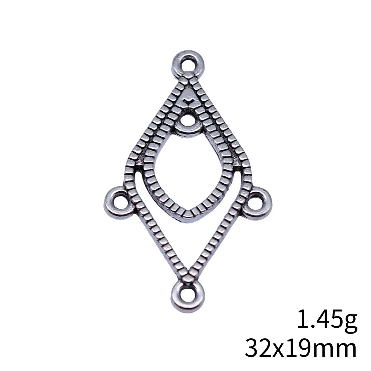 32x19mm 1.45g Multicolor Zinc Alloy Diamond Earring Connector Charm for DIY Dangle Earring Making