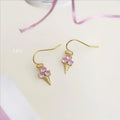 Chic Copper Micro Pave Zircon Ice Cream Cone Drop Earrings For Women