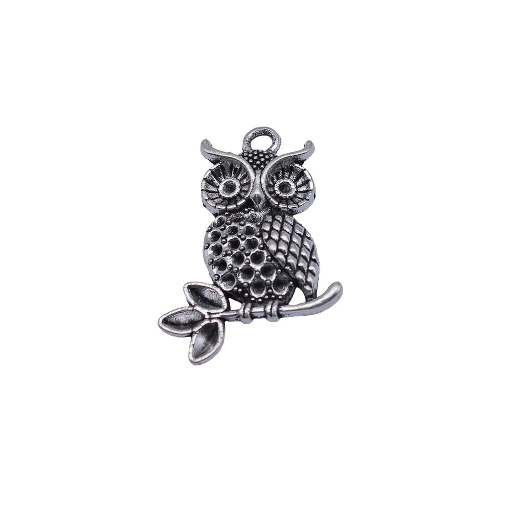 36x25mm 3.6g Antique Silver Zinc Alloy Owl Cat Charm Pendant for DIY Necklace Bracelet Jewelry Making