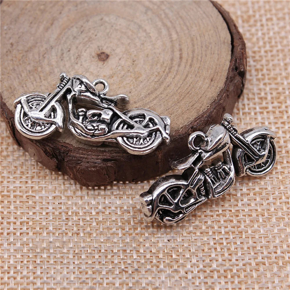 34x16x8mm 7.4g Multicolor Zinc Alloy 3D Motorcycle Charm Pendant for DIY Bracelet Necklace Making